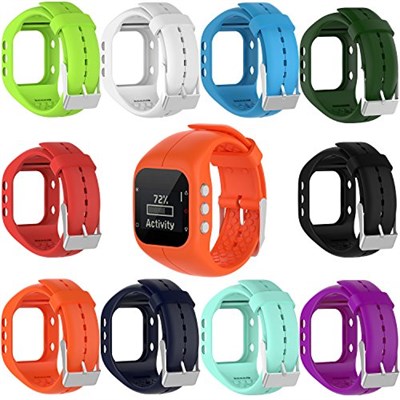 QGHXO Polar A300 için bant, Polar A300 İzle için Yumuşak Ayarlanabilir Silikon Yedek Bilek İzle Bandı