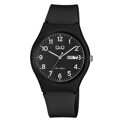 Q&Q-Su Geçirmez Silikon Kordonlu Çift Takvimli Unisex Kol Saati