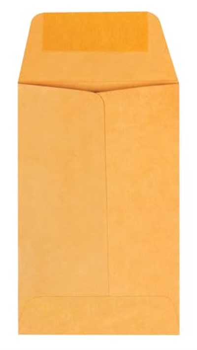 Quality Park #1 Bozuk Para ve Küçük Parça Zarfı, 28 lb. Kahverengi Kraft, 5.7x8.9 cm, 500lü Kutu (50162)