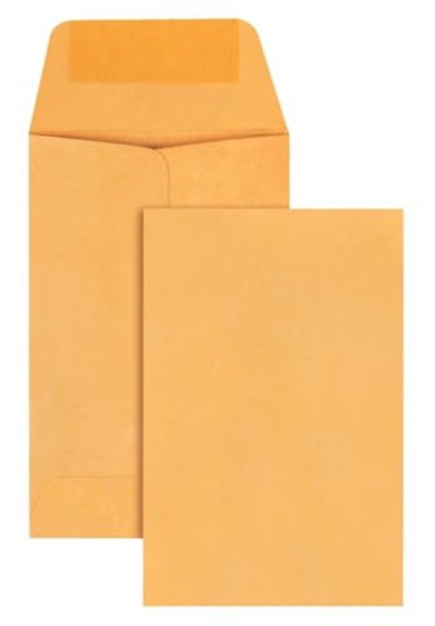 Quality Park #1 Bozuk Para ve Küçük Parça Zarfı, 28 lb. Kahverengi Kraft, 5.7x8.9 cm, 500lü Kutu (50162)