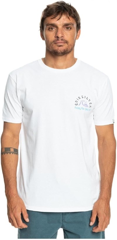 Quiksilver-Eqyzt07226 Originalbarrel M Tees Beyaz Erkek T-shirt