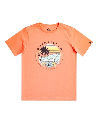 Quiksilver Qssurfclub B Çocuk Kısa Kollu T-Shirt Turuncu XL/16 Mercan