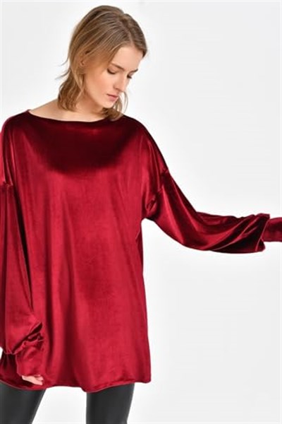 Quincey-Kadife Tunik Bordo BDE2511 (BORDO / 38)