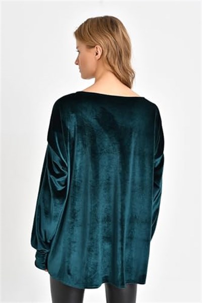 Quincey-Kadife Tunik Yeşil BDE2512 (YEŞİL / 52)