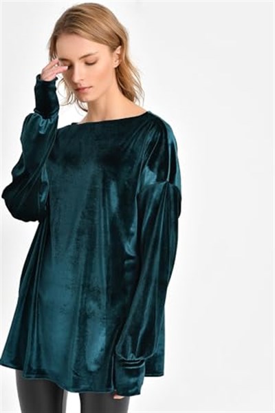 Quincey-Kadife Tunik Yeşil BDE2512 (YEŞİL / 52)