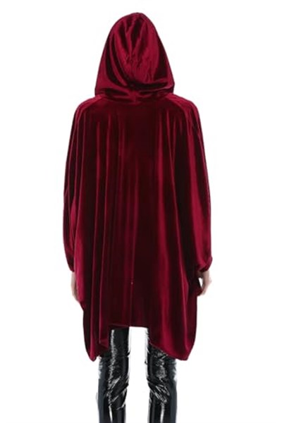 Quincey-Kadın Bordo Kadife Panço HK2518 (BORDO / 44)