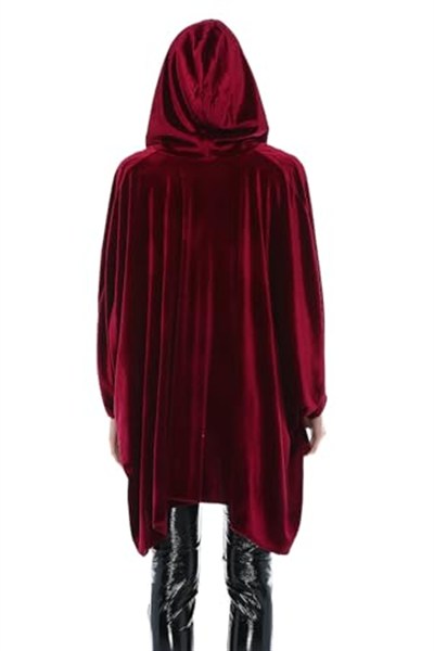 Quincey-Kadın Bordo Kadife Panço HK2518 (BORDO / 46)