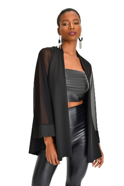 Quincey-Kadın Siyah Scuba Asimetrik Tunik (Siyah / 48)