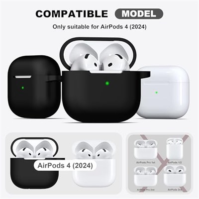 R-fun AirPods 4 için Temizleyici Kitli Kılıf, AirPods için Anahtarlıklı Tam Koruyucu Yumuşak Cilt Silikon Kapak 4 Nesil Kılıf Erkekler Kadınlar için, Apple AirPods 4. Genaration kılıf 2024 ile uyumlu