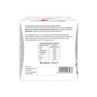 RAFFAELLO çikolata kutusu 150 gr