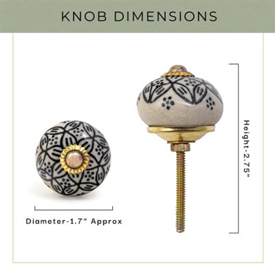 RAJRANG BRINGING RAJASTHAN TO YOU Çok Renkli Seramik Kapı Topuzu Pirinç Mavi Çömlek Çiçek Mutfak Dolap Kapı Dresser Çekin Knob Ile Hint El Yapımı Dolap Topuzları Dolap - 6 Adet Set