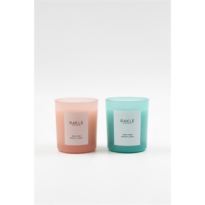 Rakle Basic Soft 2li Mum Seti Yeşil - Pembe 120 Gr