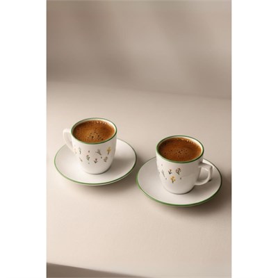 Rakle Botanical Seramik 2li Kahve Fincan Takımı 110 Cc