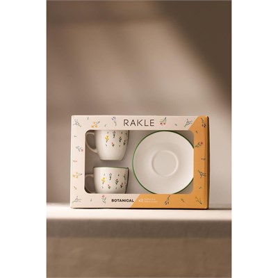 Rakle Botanical Seramik 2li Kahve Fincan Takımı 110 Cc