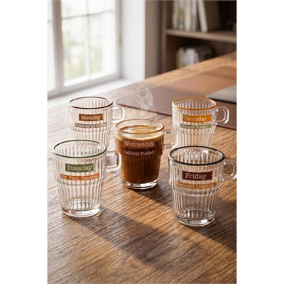 Rakle Espresso Week 5li Stackable Kahve Fincanı Seti 120 Cc
