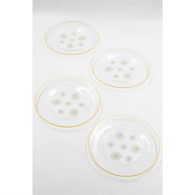 Rakle Fiona 4lü Cam Pasta Tabağı Seti 19 Cm