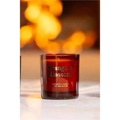 Rakle Glam Orange Blossom Portakal Çiçeği Kokulu 2li Mum Seti Turuncu 120 Gr - 200 Gr