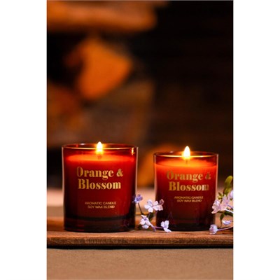 Rakle Glam Orange Blossom Portakal Çiçeği Kokulu 2li Mum Seti Turuncu 120 Gr - 200 Gr