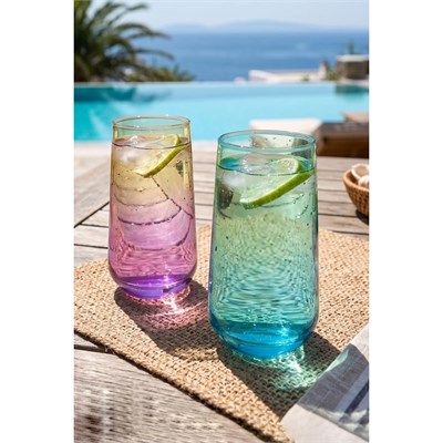 Rakle Iconic Colorful 4lü Meşrubat Bardağı Seti 470 Cc