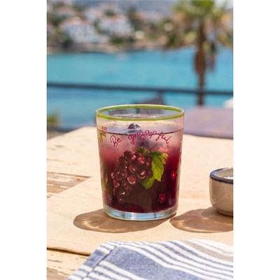 Rakle Juicy Meyve Desenli 4lü Su Bardağı Seti 380 Cc
