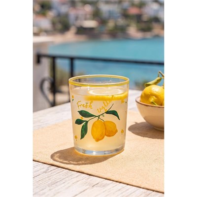 Rakle Juicy Meyve Desenli 4lü Su Bardağı Seti 380 Cc