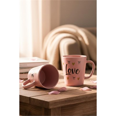 Rakle Love 2li Kupa Seti Pembe 380 Cc