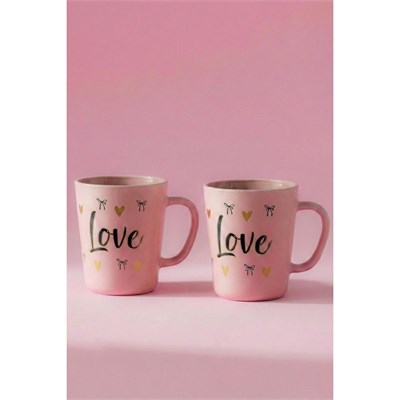 Rakle Love 2li Kupa Seti Pembe 380 Cc