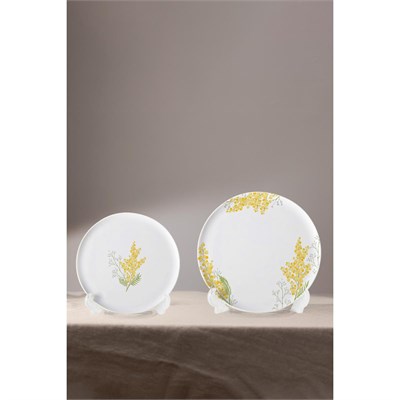 Rakle Mimosa Seramik 4lü Pasta Tabağı Seti 19 Cm