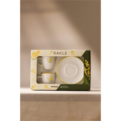Rakle Mimoza Seramik 2li Kahve Fincan Takımı 110 Cc