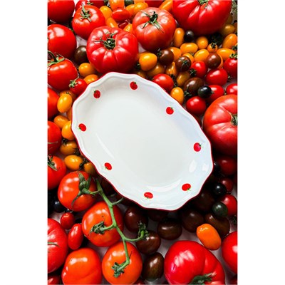 Rakle Pomodoro Stoneware 2li Kayık Sunum Tabağı Seti 25 Cm