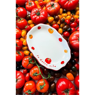 Rakle Pomodoro Stoneware 2li Kayık Sunum Tabağı Seti 25 Cm