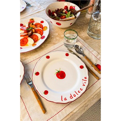 Rakle Pomodoro Stoneware 4lü Servis Tabağı Seti 28 Cm