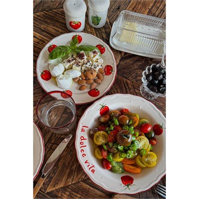 Rakle Pomodoro Stoneware 4lü Servis Tabağı Seti 28 Cm