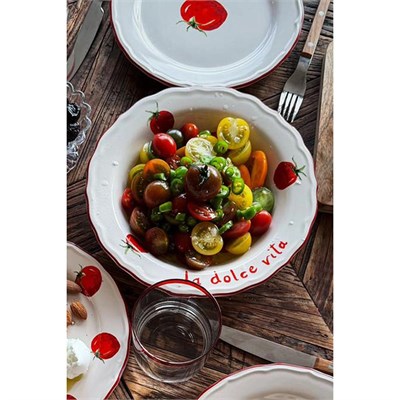 Rakle Pomodoro Stoneware 4lü Yemek Tabağı Seti 23 Cm