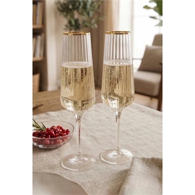Rakle Premium Gold 4lü Şampanya Kadehi Seti 220 Cc