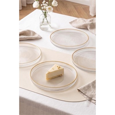 Rakle Splendid Gold Cam 4lü Pasta Tabağı Seti 21 Cm
