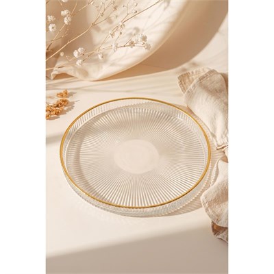 Rakle Splendid Gold Cam 4lü Pasta Tabağı Seti 21 Cm