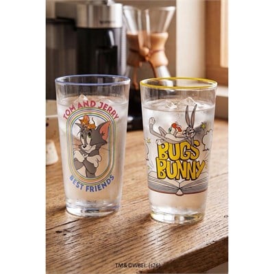 Rakle Tom And Jerry Ve Bugs Bunny 2li Meşrubat Bardağı Seti 570 Cc
