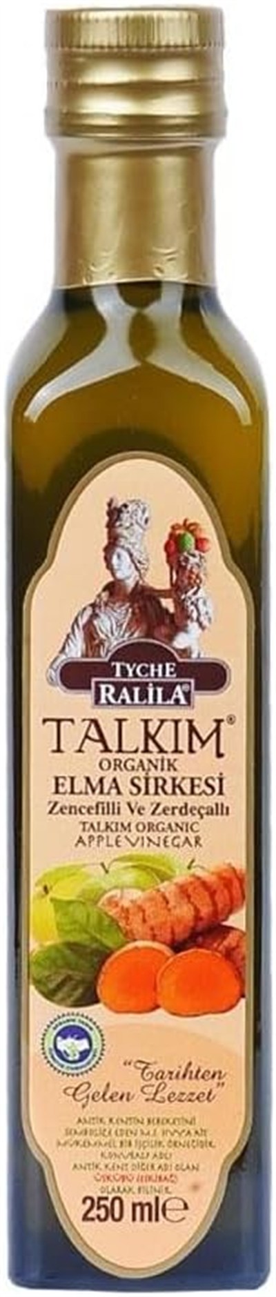 Ralila Organik Talkım Elma Sirkesi Zencefilli Zerdeçallı 250 ML