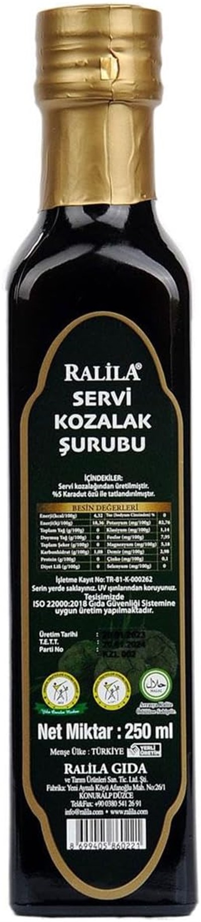 Ralila Servi Kozalak Şurubu 250 ml (Çocuklara özel yumuşak içim)