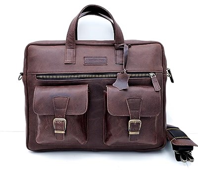 Randy Eskitme Taba Unisex Hakiki Deri Evrak&Laptop Çantası