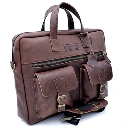 Randy Eskitme Taba Unisex Hakiki Deri Evrak&Laptop Çantası