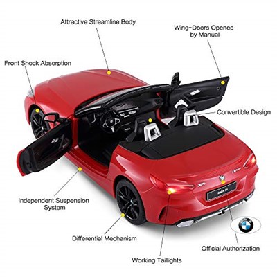 RASTAR BMW RC Car, 1/14 Ölçekli BMW Z4 Roadster Yeni Sürüm Uzaktan Kumandalı Araba, Cabrio Oyuncak Araba - Kırmızı / 2,4 Ghz