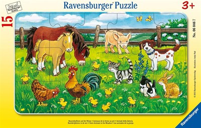 Ravensburger 60467 Puz Çayırda Hayvanlar, 15 Parça