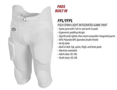 Rawlings Spor Ürünleri Erkek Çocuk Genç Hafif Entegre Oyun Pantolonu