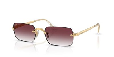Ray-Ban RB 3928 0018H 54 A$AP ROCKY Unisex Dikdörtgen Gold Metal Güneş Gözlüğü