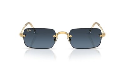 Ray-Ban RB 3928 001S2 54 A$AP ROCKY Unisex Dikdörtgen Gold Aynalı Metal Güneş Gözlüğü