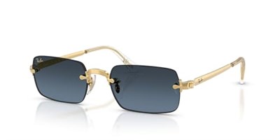 Ray-Ban RB 3928 001S2 54 A$AP ROCKY Unisex Dikdörtgen Gold Aynalı Metal Güneş Gözlüğü