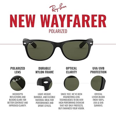 Ray-Ban RB2132 Yeni Wayfarer Polarize Güneş Gözlüğü