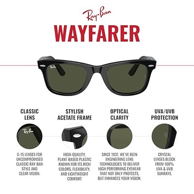 Ray-Ban Unisex Wayfarer güneş gözlüğü